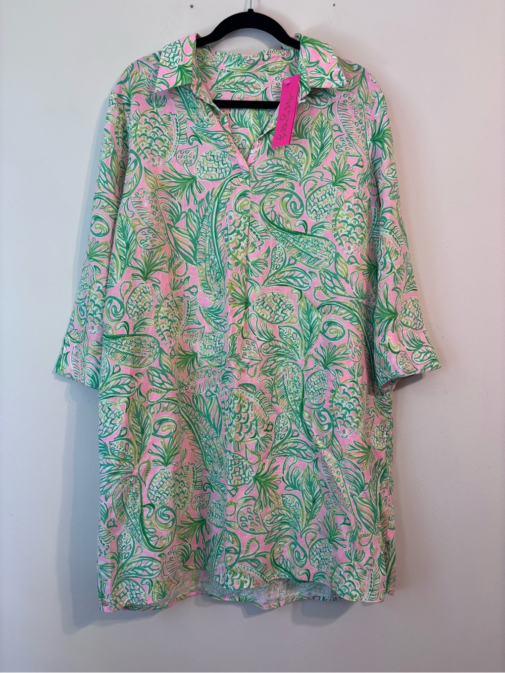 NWT Lilly Pulitzer Pink & Green Printed Tunic Dress Size L